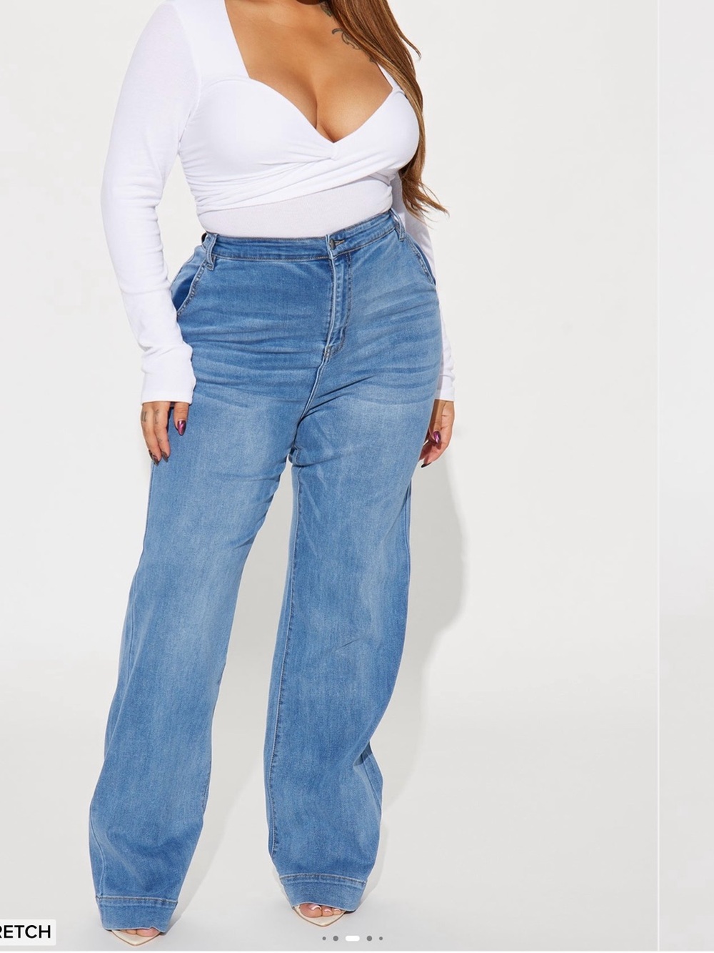 Fashion Nova Classic High-Rise Trouser Wide Leg Jeans - Light Blue Size 20 plus